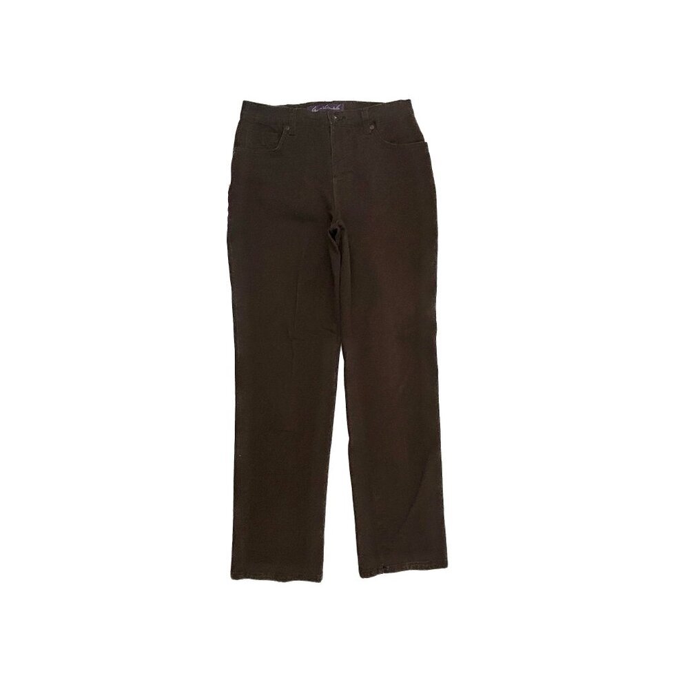 Gloria Vanderbilt Amanda Straight Leg Women's size 4P Brown Denim jeans